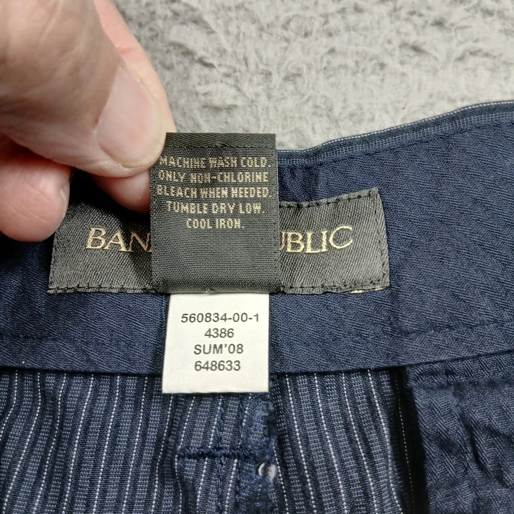 Banana Republic Men's Blue Pinstripe‎ Dress Pants 35x30 100% Cotton EUC